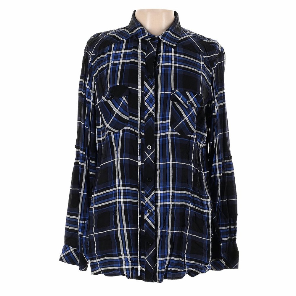 Torrid Blue Plaid Button Down Street